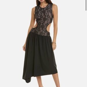 Weworewhat cut out asymmetric midi dress